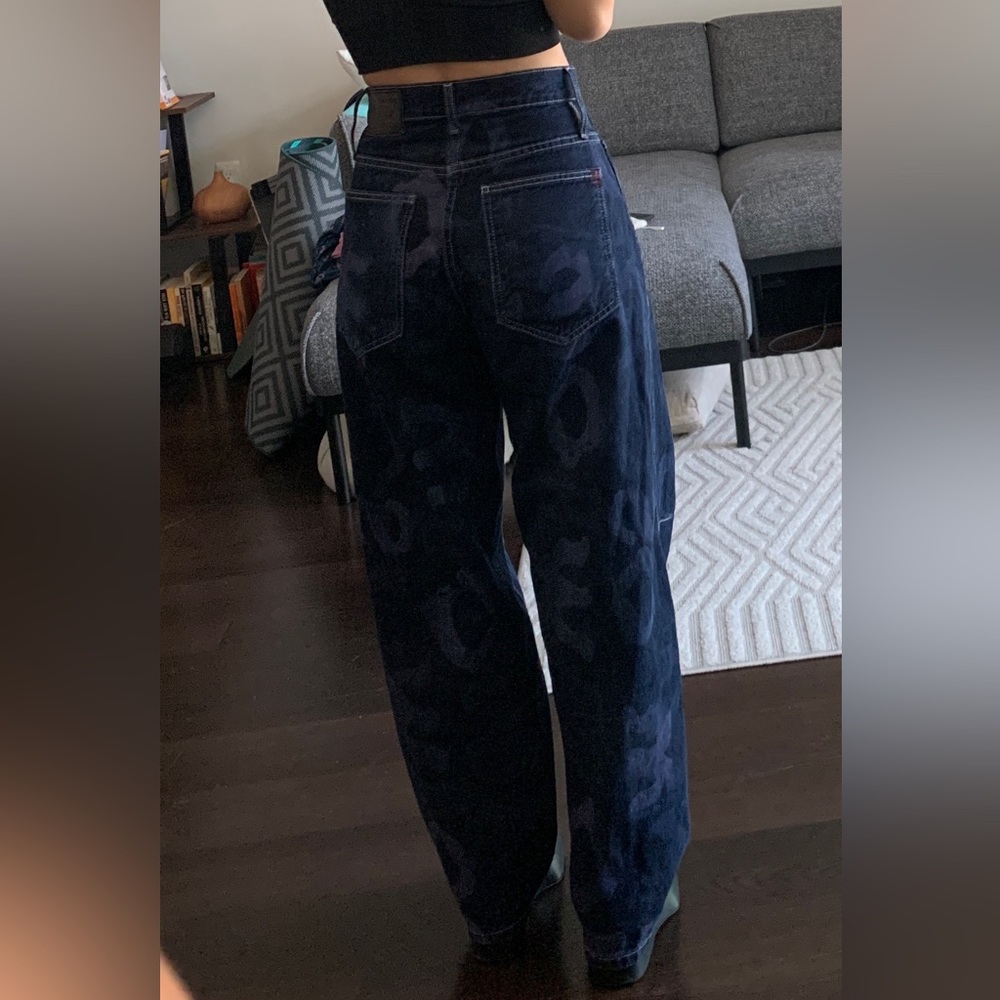 Size 25 BDG Jeans, Purple/blue with letter design, Urban Outfitters